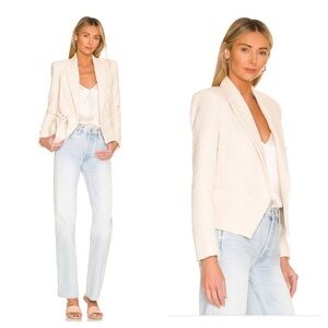 L’AGENCE Brooke Double Breasted Crop Blazer Jacket